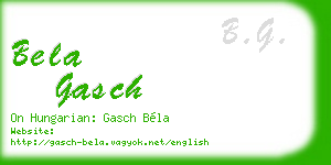 bela gasch business card
