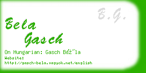 bela gasch business card
